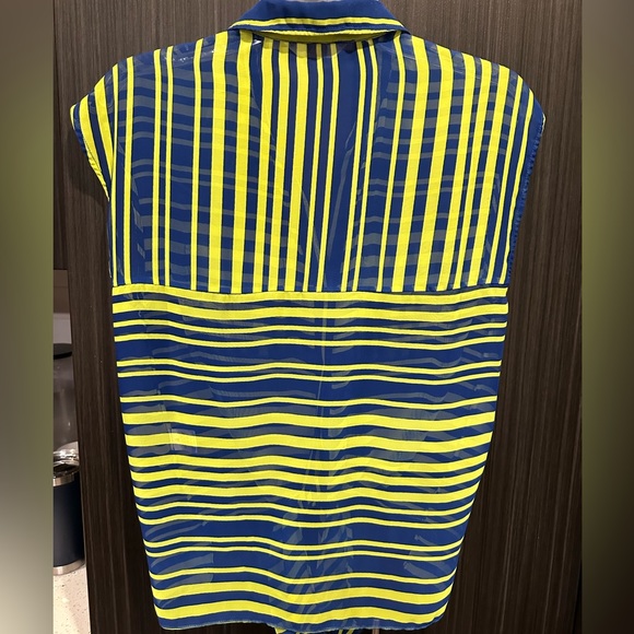 ZOA New York Sheer Tie-Front Button Down Size Small - Picture 3 of 5